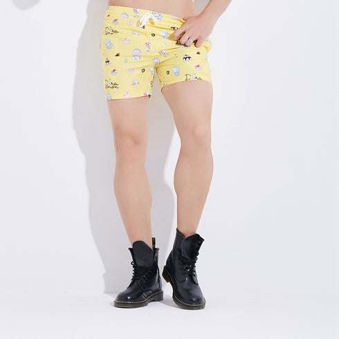Men's Quick Drying Cartoon Printed Beach Shorts